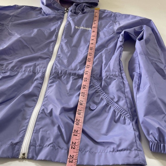 Columbia‎ Windbreaker Jacket Girls Youth Large Hooded Full Zipper Light Purple - Picture 5 of 10